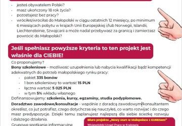 Trwa rekrutacja do Projektu: „Nowy start w Małopolsce z EURESem